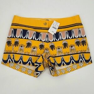 J.Crew Factory City Fit Yellow Geometric Floral Print Stretch Shorts 07770 2
